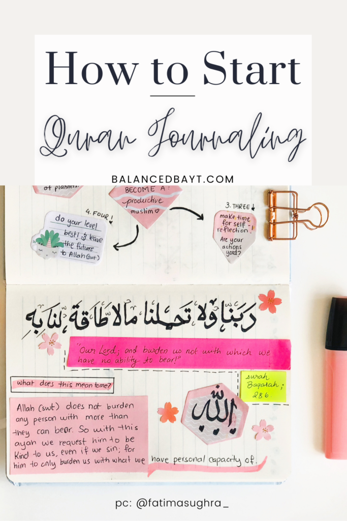 How to Start Quran Journaling - for Beginners - Balanced Bayt