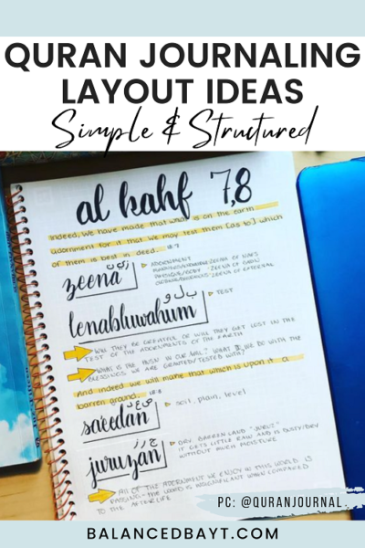 Quran Journaling Layout Ideas - 9 Gorgeous Spreads - Balanced Bayt