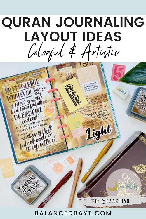 quran journaling layout colorful artistic