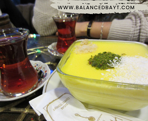 yellow pudding mahalabia turkish tea