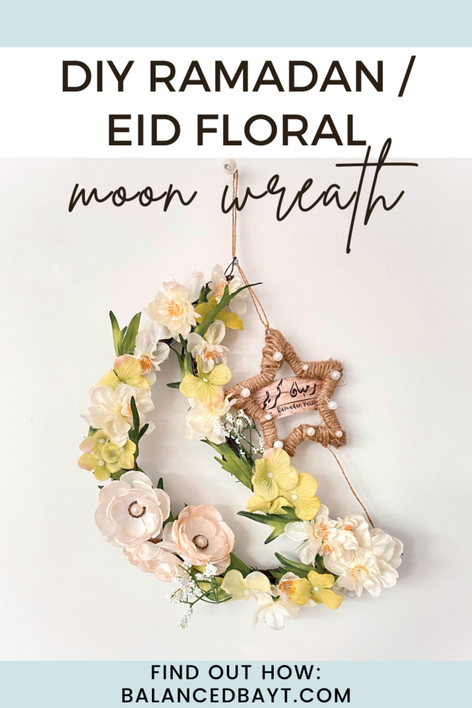 floral moon wreath with star diy ramadan eid wreath
