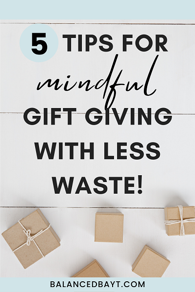 5 tips for mindful gift-giving with less waste, brown paper wrapped gifts image